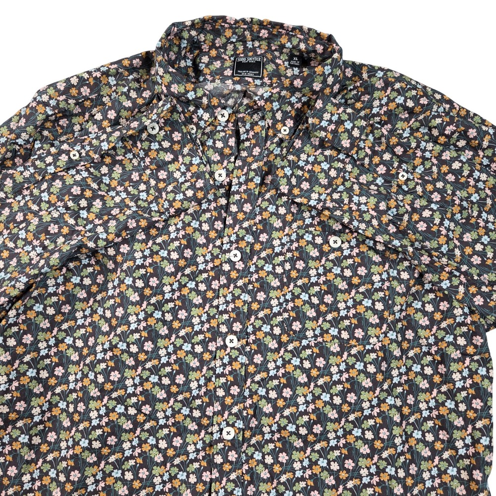 Todd Snyder Mens XL Floral Button Down Shirt Long Sleeve Cotton Made in Portugal